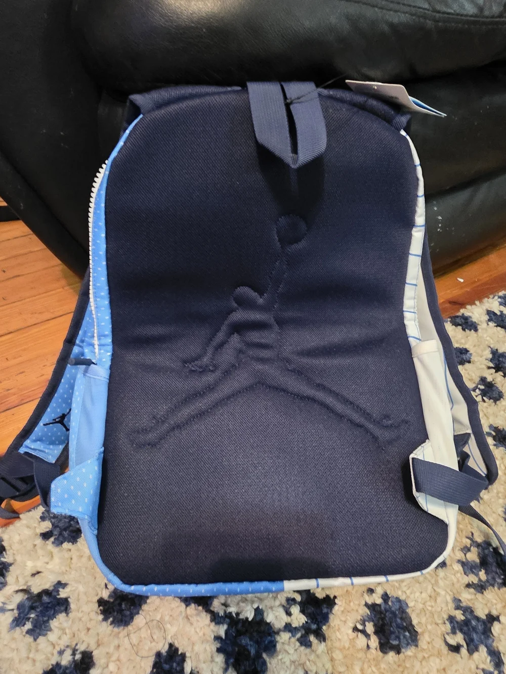 Jordan Men's Blue and White Split-Panel Backpack